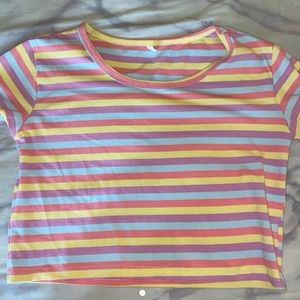 Super Cute Pastel Striped Crop top
